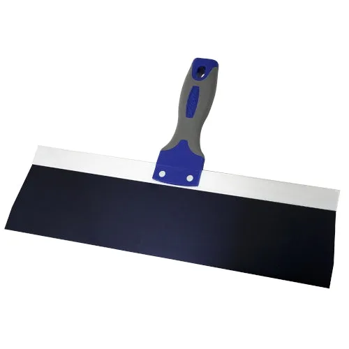 Warner 14" Pro-Grip Blue Steel Drywall Taping Knife, Soft Grip Handle